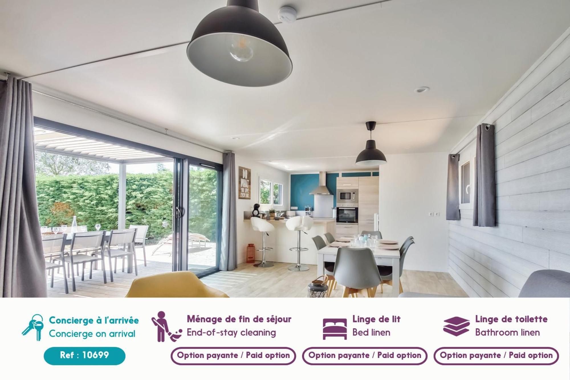 Chalet Pour 8 Dans Residence Avec Piscine Chauffee 布雷蒂诺斯梅尔 外观 照片
